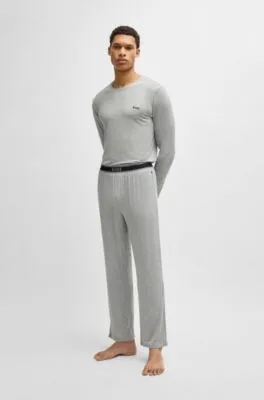 Stretch-modal pajama bottoms with logo waistband