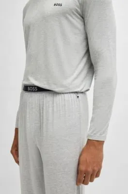 Stretch-modal pajama bottoms with logo waistband