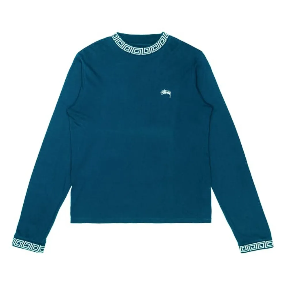 STUSSY  |Unisex Street Style U-Neck Long Sleeves Plain Cotton