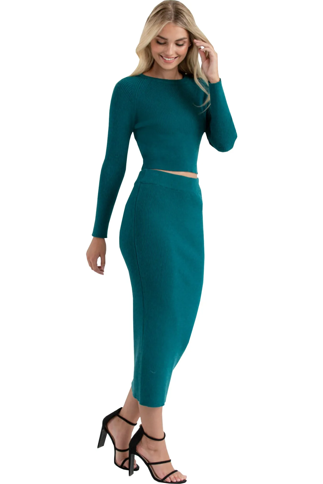 Taylor Knit Skirt - Teal