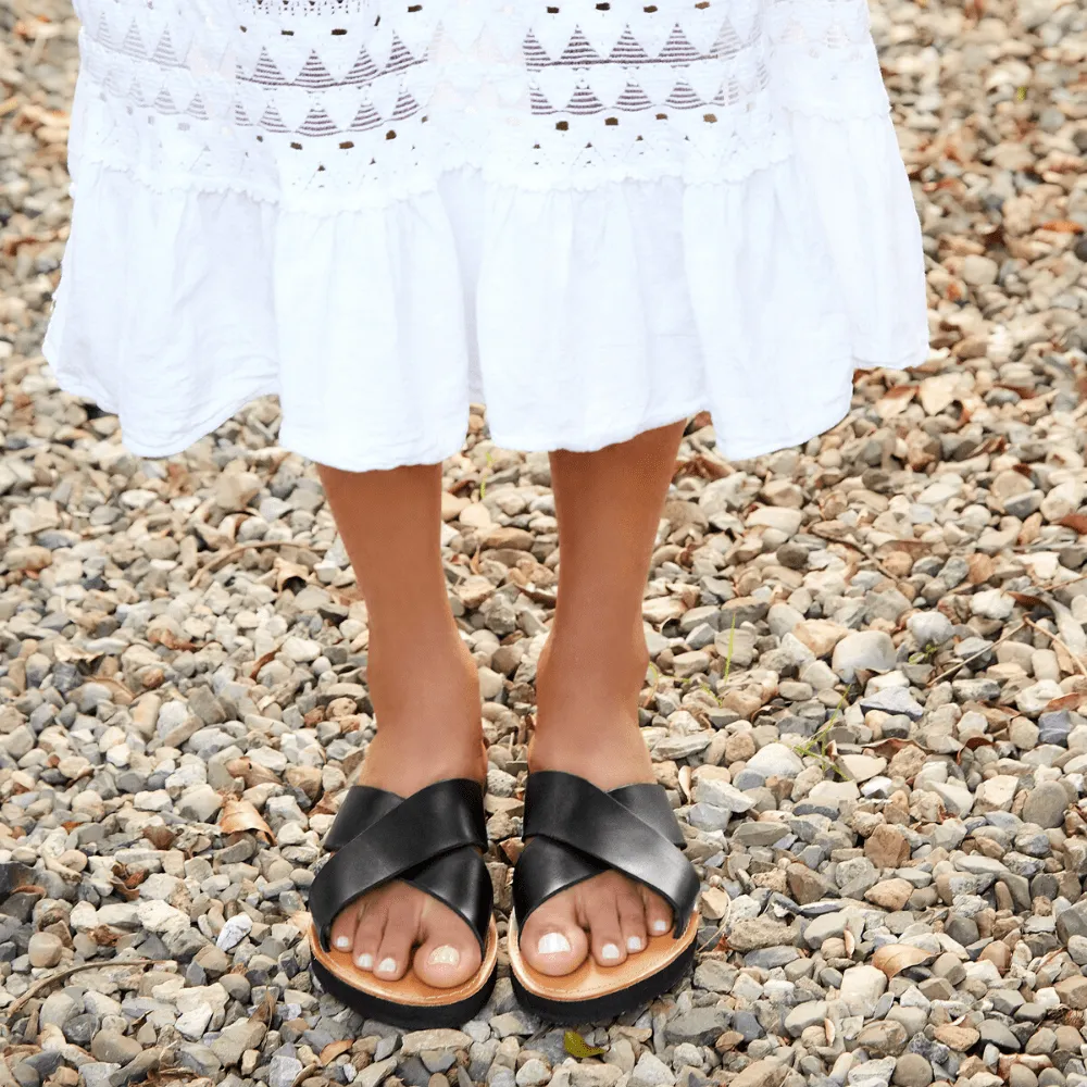 The Constanza Leather Slide Sandal