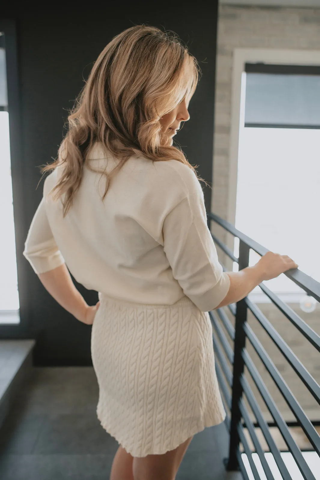 The Jodi Cable Knit Skirt by En Saison