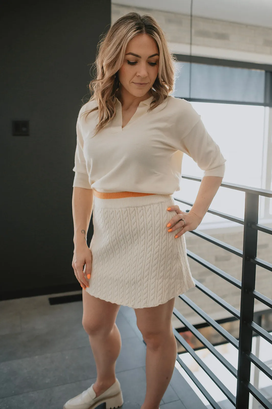 The Jodi Cable Knit Skirt by En Saison