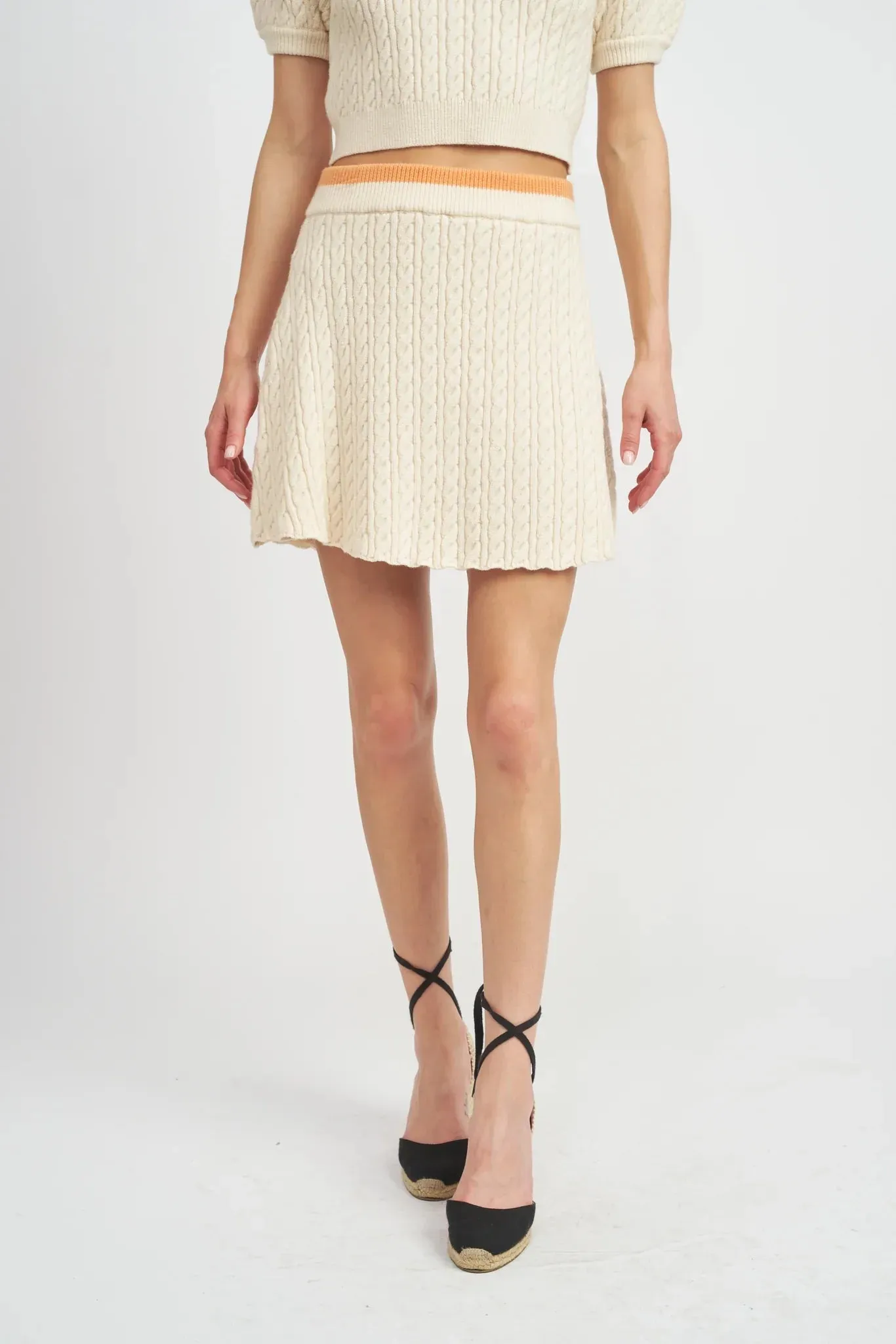 The Jodi Cable Knit Skirt by En Saison