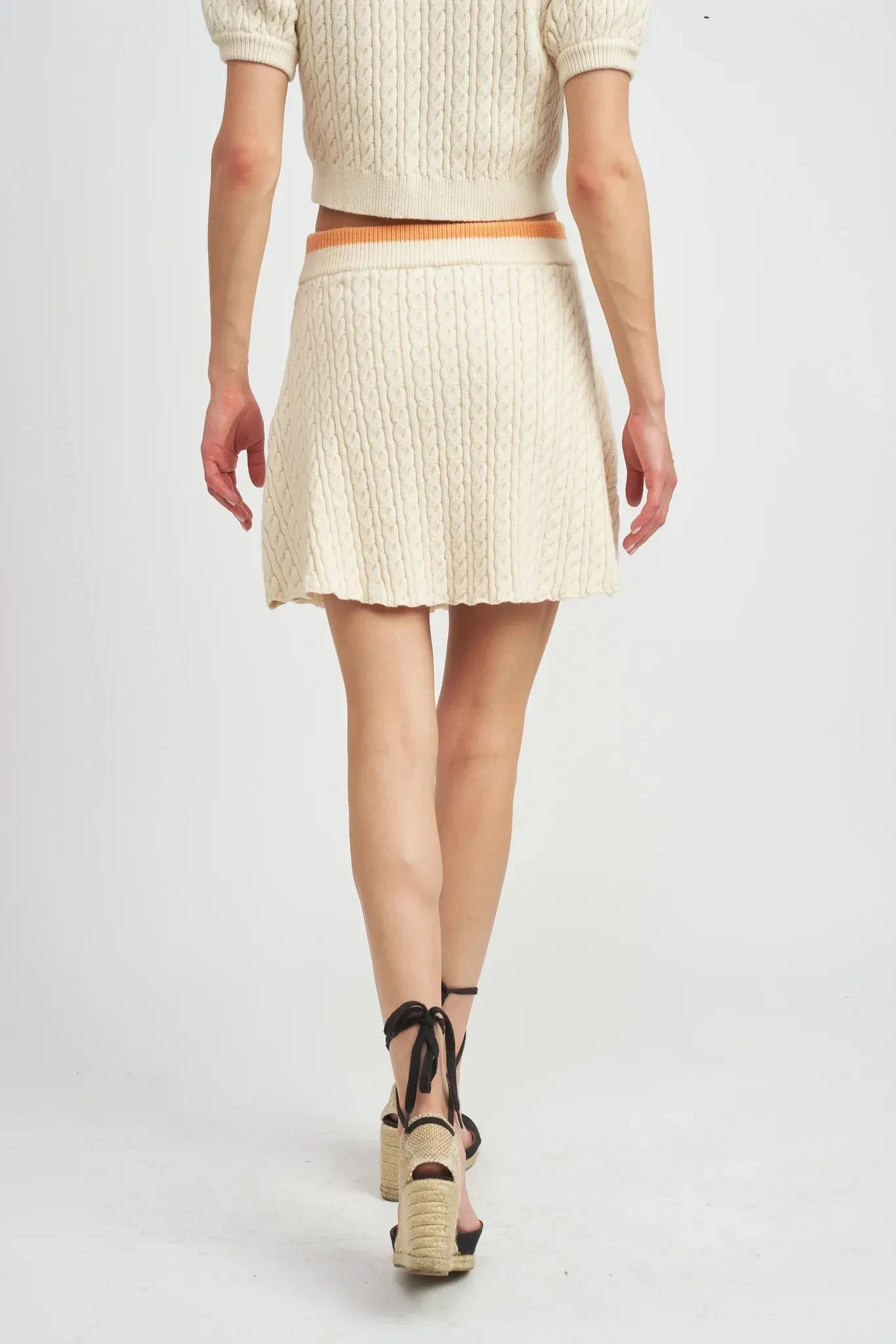 The Jodi Cable Knit Skirt by En Saison