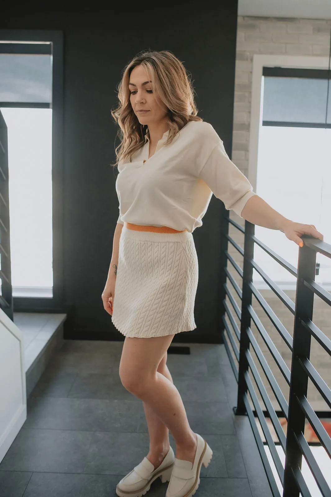 The Jodi Cable Knit Skirt by En Saison