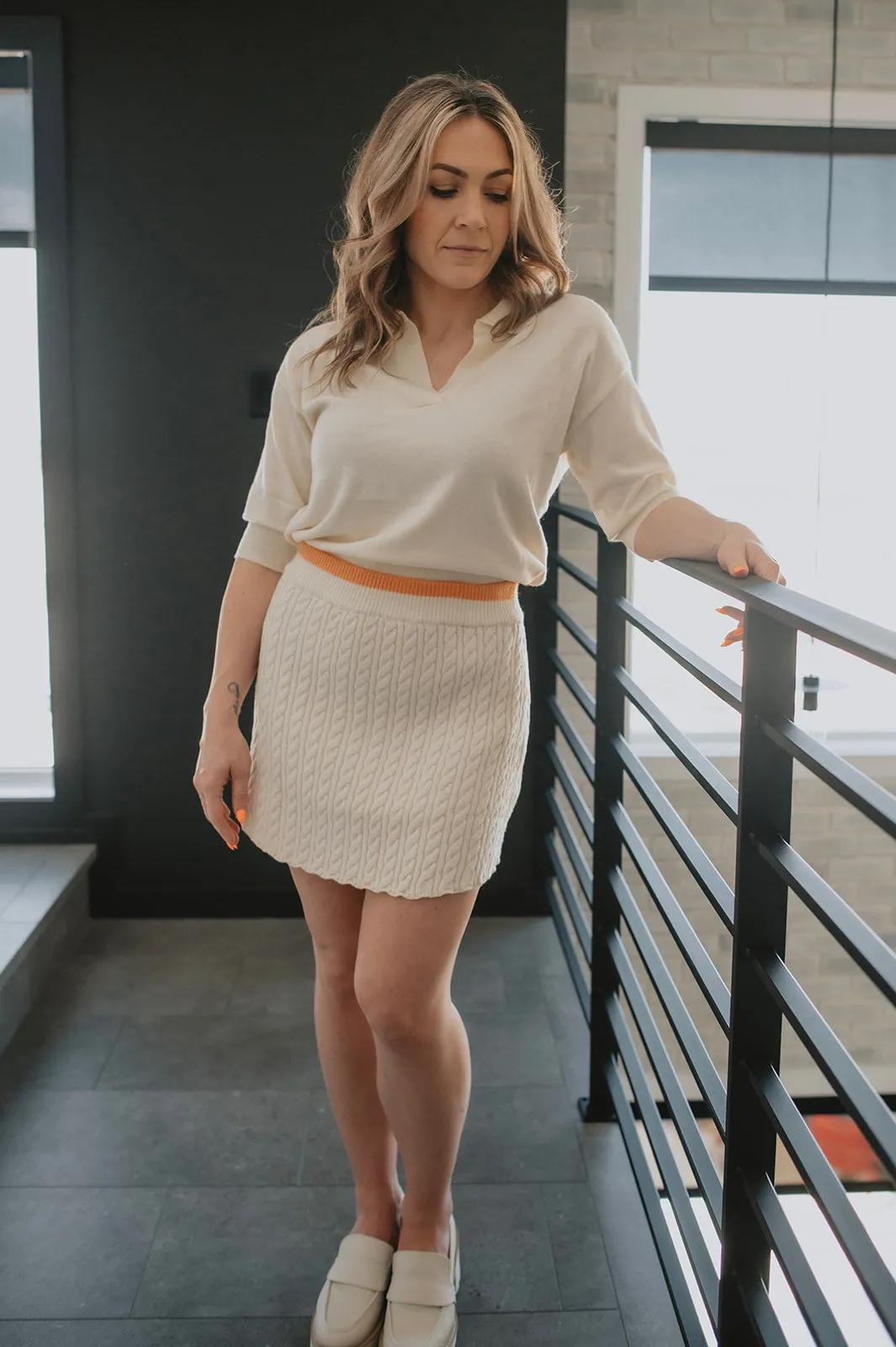 The Jodi Cable Knit Skirt by En Saison