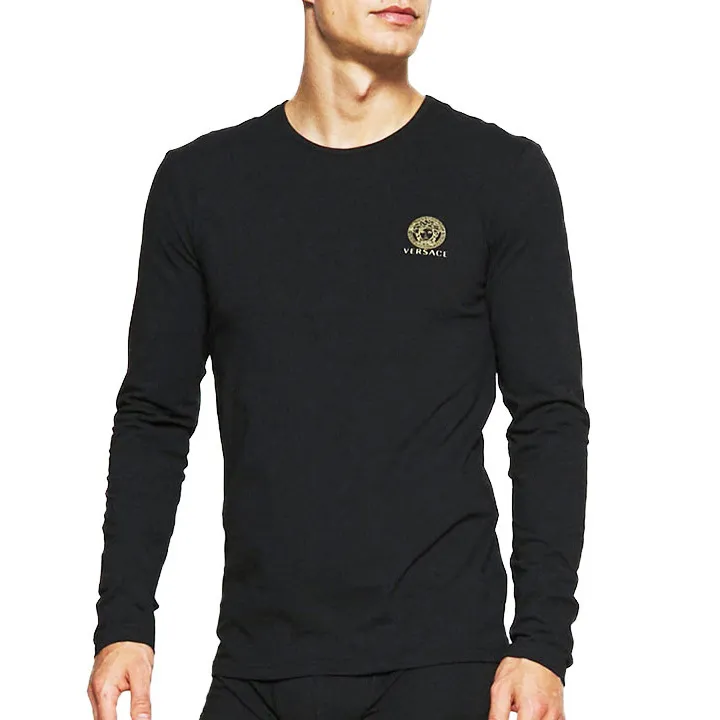 VERSACE  |Crew Neck Street Style Long Sleeves Plain Cotton