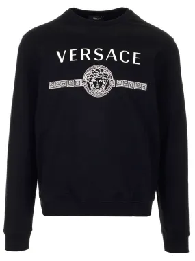 Versace Logo Print Crewneck Sweatshirt