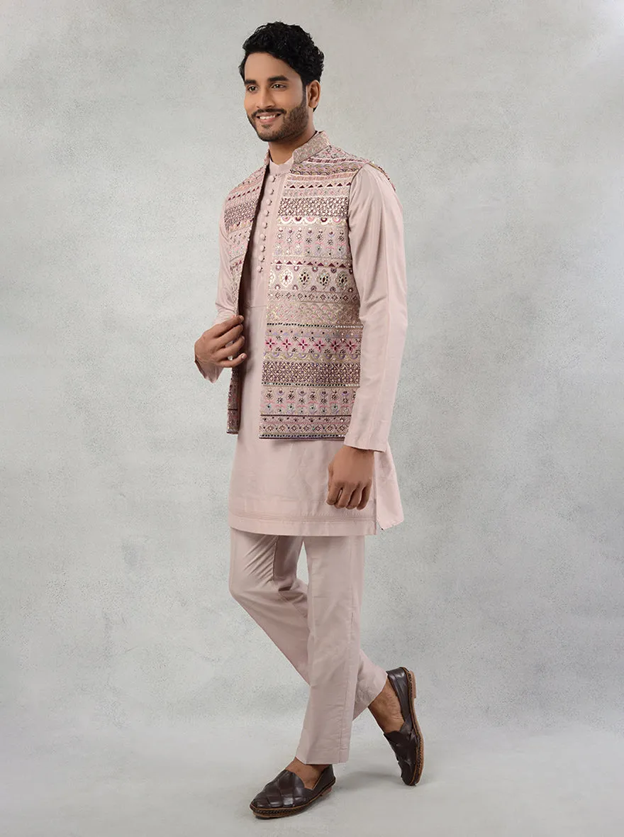 Vintage Pink  Kurta Pajama with Koti | TULA