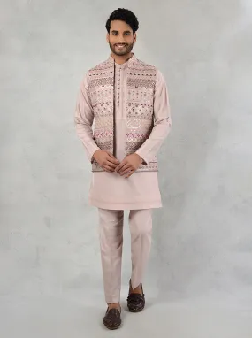 Vintage Pink  Kurta Pajama with Koti | TULA