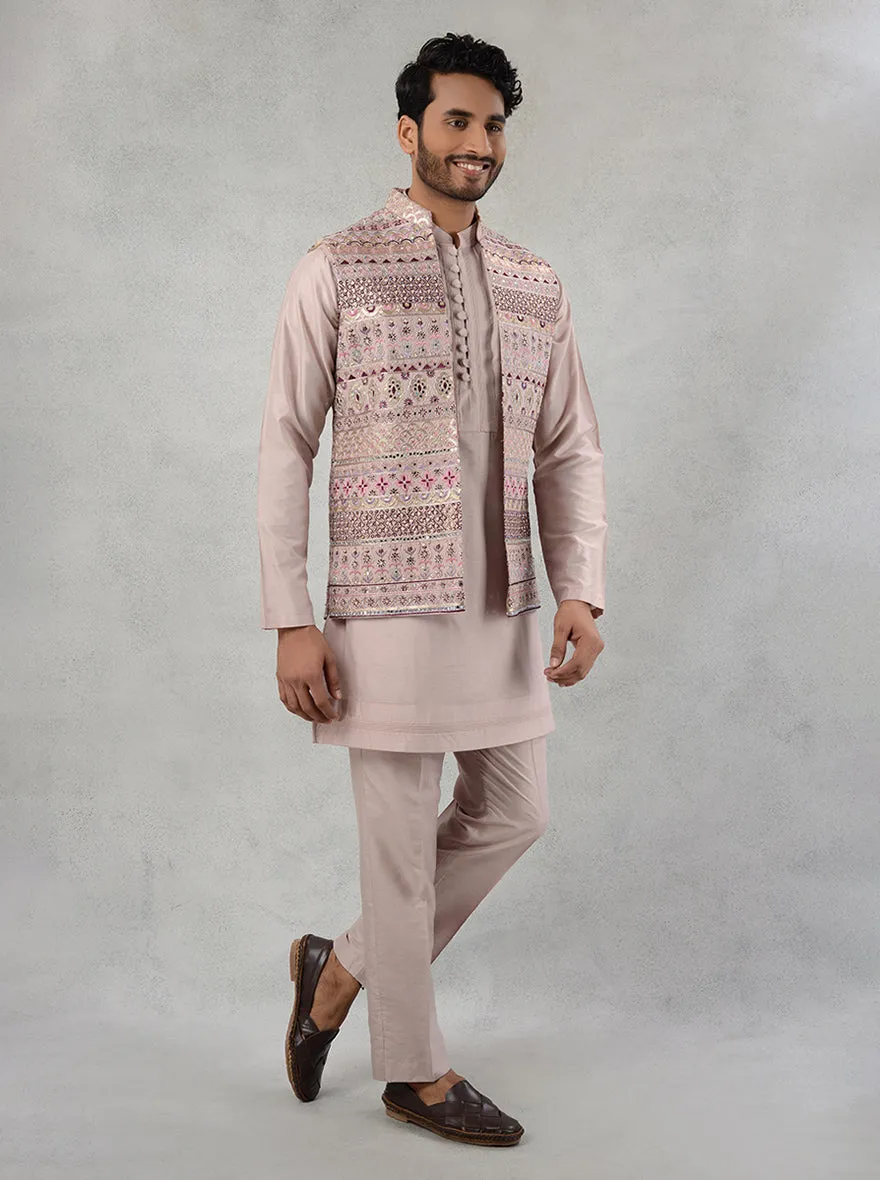 Vintage Pink  Kurta Pajama with Koti | TULA