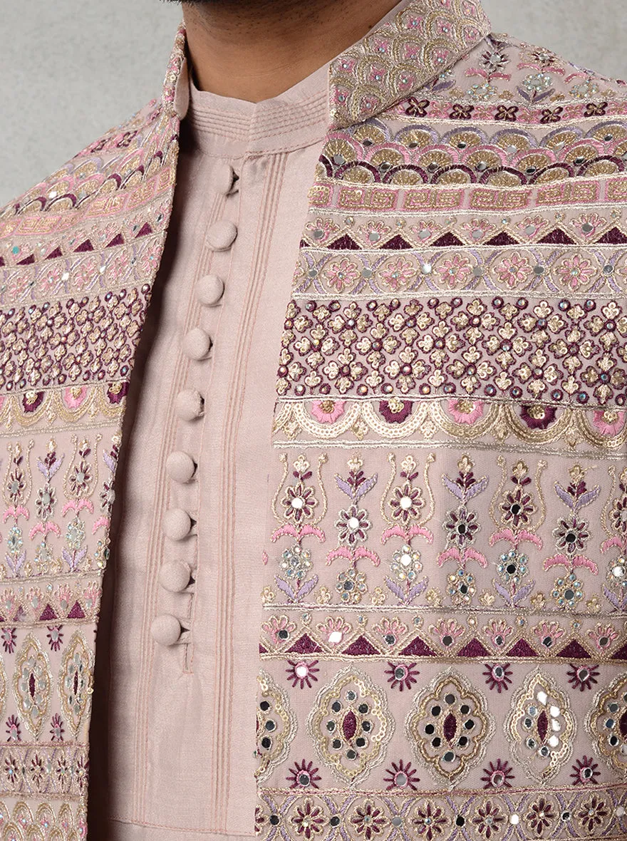 Vintage Pink  Kurta Pajama with Koti | TULA