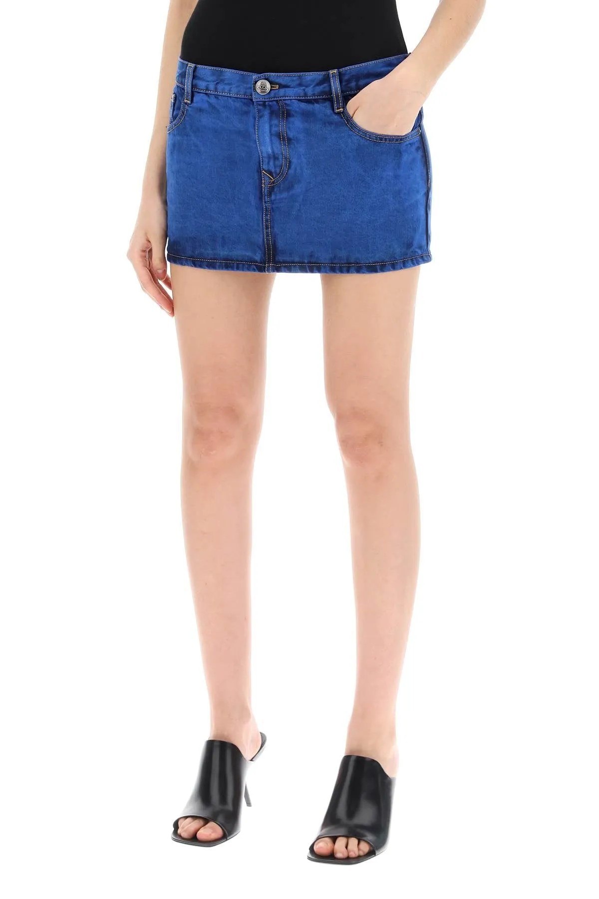 Vivienne westwood denim foam mini skirt for 19030012W00HY BLUE