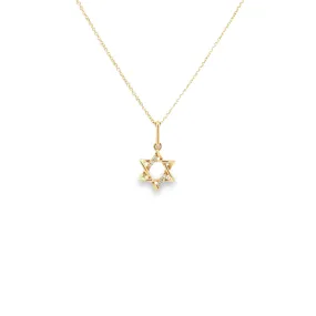 WD1244 14kt Gold and Diamond Star of David Pendant