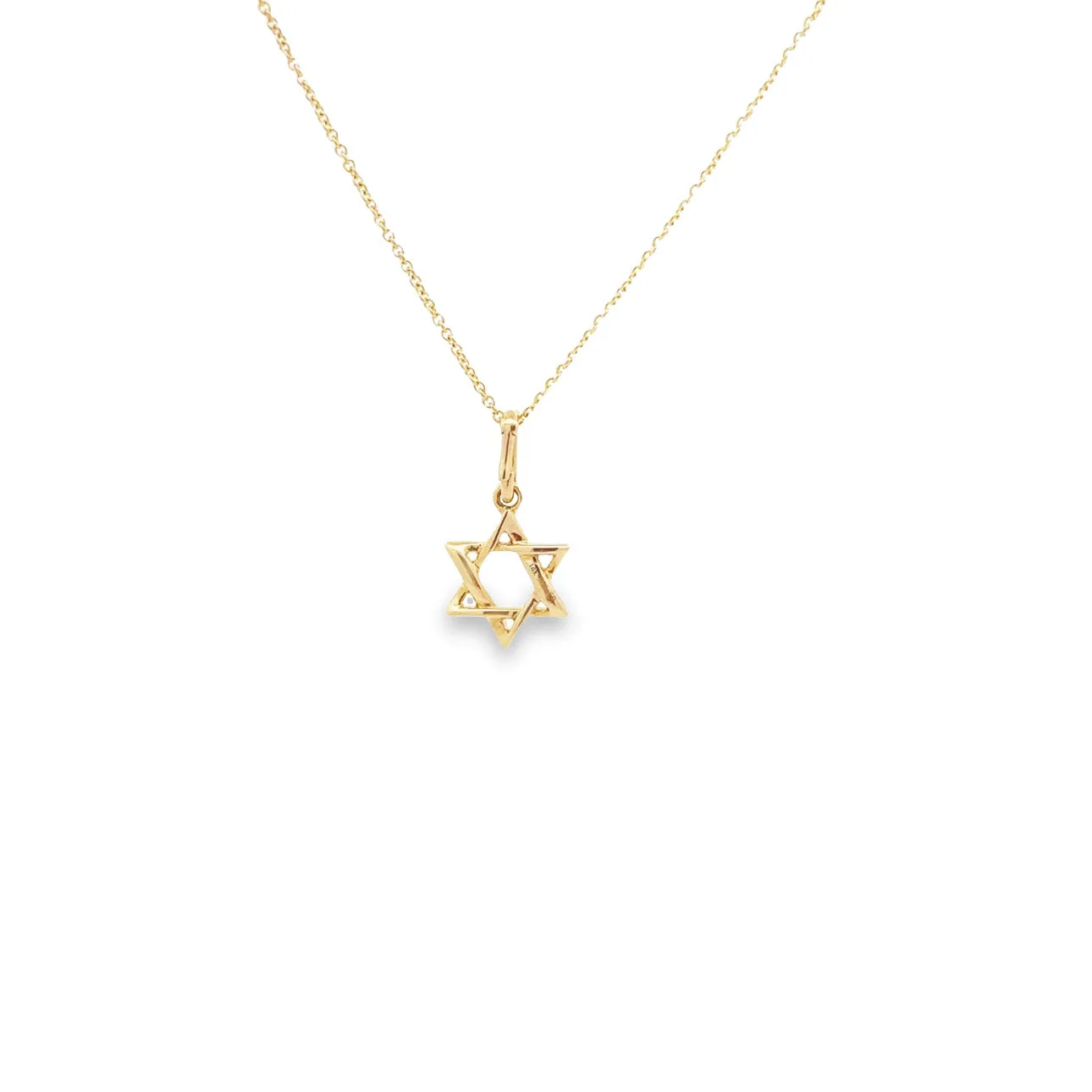 WD1244 14kt Gold and Diamond Star of David Pendant