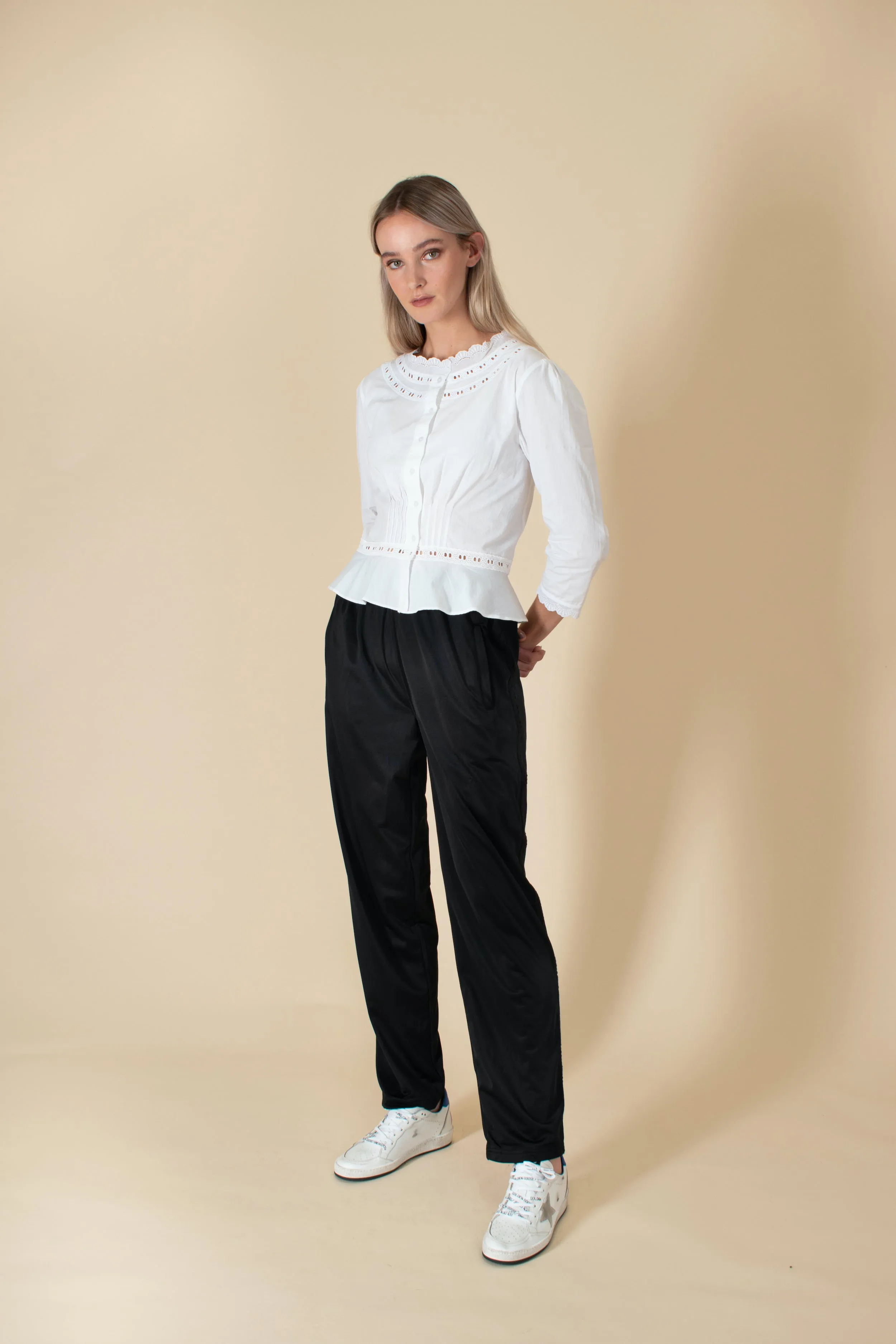 White cotton victoriana-style Sophie blouse