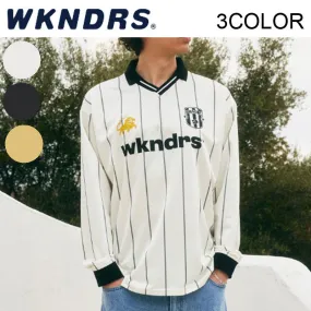 WKNDRS  |Stripes Unisex Street Style V-Neck Long Sleeves