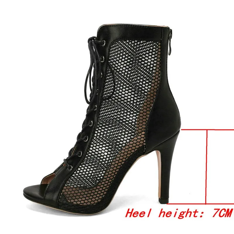 Women's Fashion Sexy Comfort Summer Zipper Peep Toe High Heel Boots