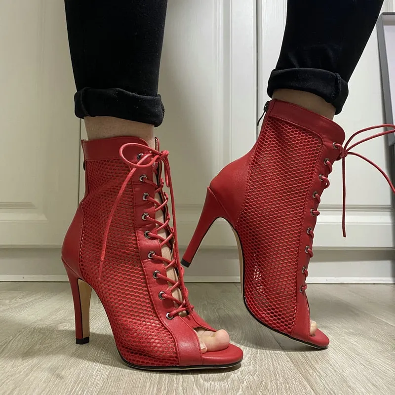 Women's Fashion Sexy Comfort Summer Zipper Peep Toe High Heel Boots