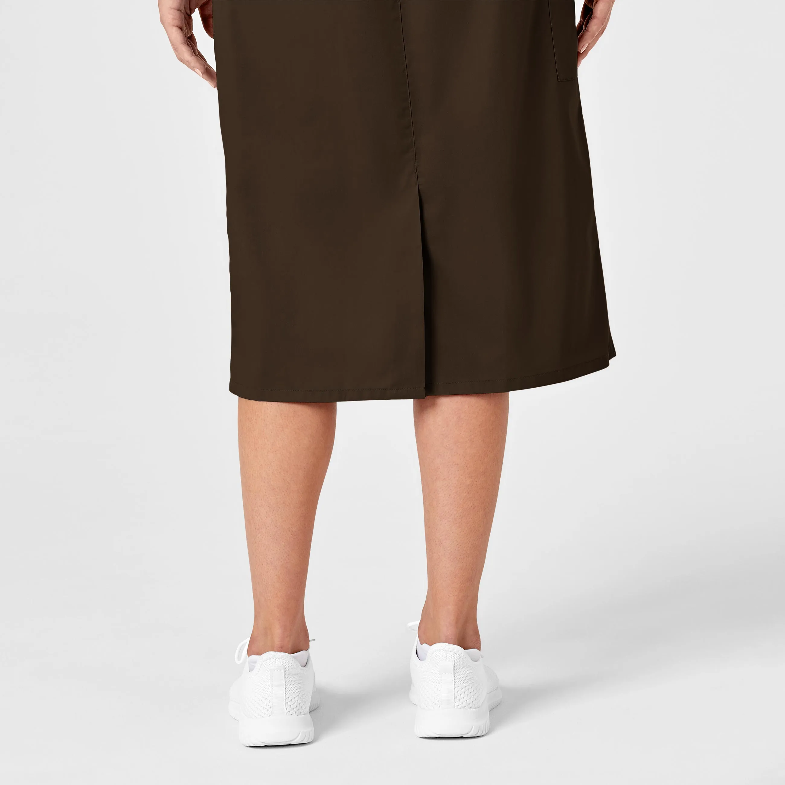 WonderWORK Women's Pull On Cargo Scrub Skirt - Chocolate