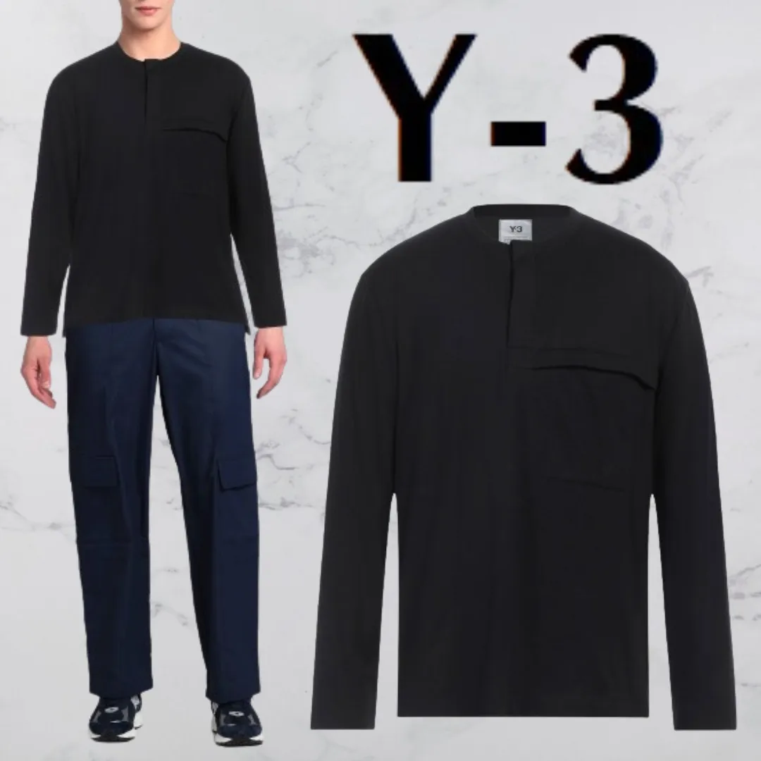 Y-3  |Crew Neck Unisex Street Style Long Sleeves Plain Cotton