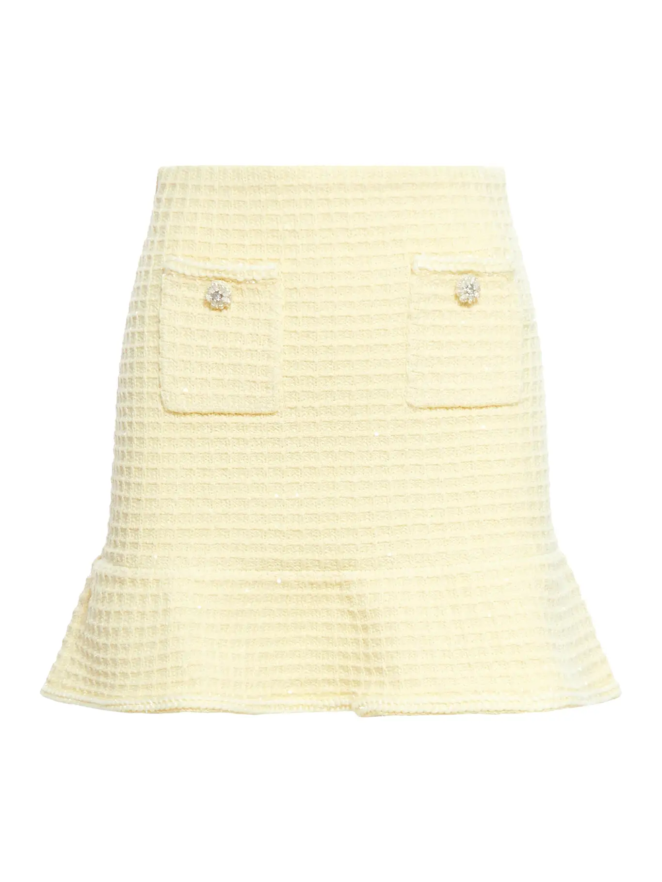 YELLOW TEXTURED KNIT SKIRT