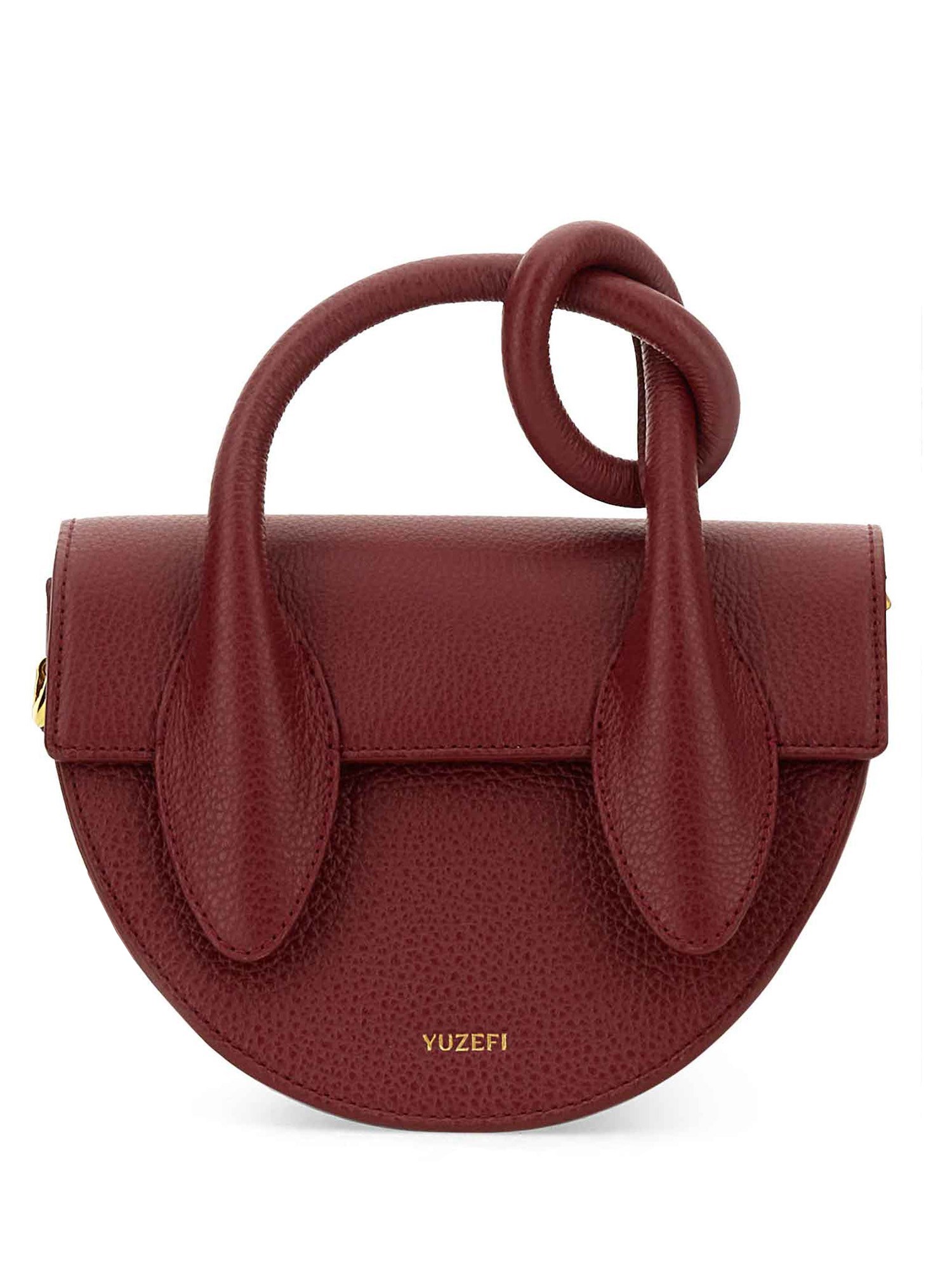 YUZEFI    LEATHER PRETZEL BAG